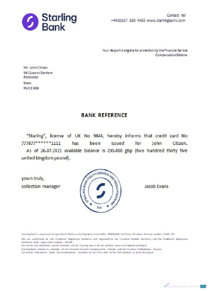 Download United Kingdom Starling bank reference Photoshop template